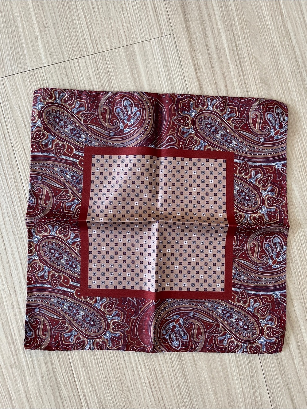 2 100% silk scarves/pocket squares/bag ties